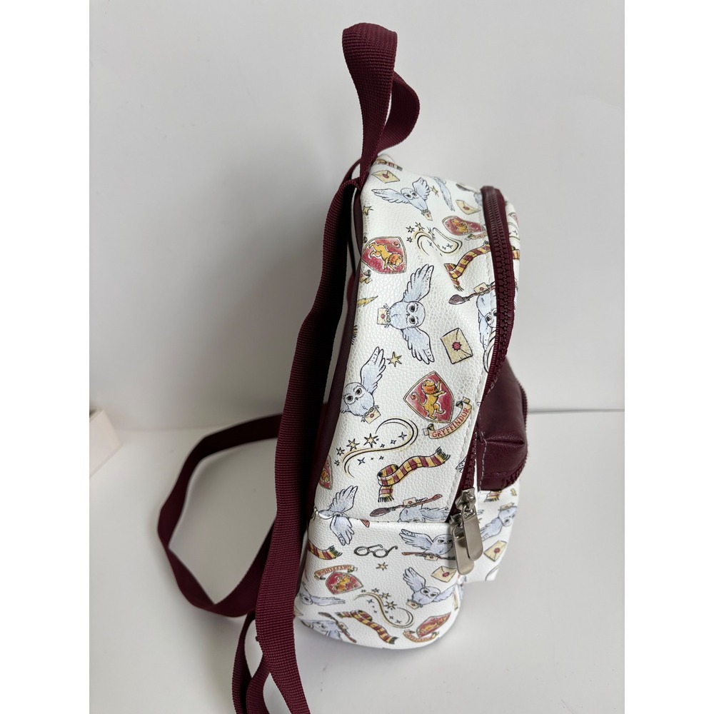 Harry Potter Mini Backpack Gryffindor Hedwig Owl White Burgundy Unused Clean - Picture 5 of 10